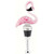 5” Clear and Pink Flamingo Hand Blown Glass Bottle Stopper - IMAGE 1