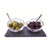 Set of 2 Clear Glass Bowls on Black Slate Tray 8.25" - IMAGE 1