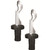 Set of 2 Black and Silver Plastic Wine Bottle Stoppers 6.75" - IMAGE 1