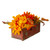 Glittered Flower and Pumpkin Arrangement Box Fall Harvest Centerpiece - 15" - IMAGE 3