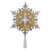 13.5" Lighted Gold and Silver 3 Layer Snowflake Christmas Tree Topper - Clear Lights - IMAGE 1