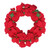 24" Red Artificial Poinsettia Flower Christmas Wreath - Unlit - IMAGE 1
