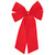 4-Loop Velveteen Christmas Bow Decoration - 18" x 30" - Red - IMAGE 1