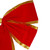 24" x 38" Red 4-Loop Velveteen Christmas Bow with Gold Trim - IMAGE 3