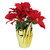 16" Red Artificial Christmas Poinsettia Arrangement with Gold Wrapped Pot - IMAGE 1