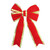 Giant 3D 4-Loop Velveteen Christmas Bow with Gold Trim - 18" x 28" - Red - IMAGE 1