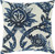 18" Blue and White Floral Square Throw Pillow with Knife Edge - Poly Filled - IMAGE 1