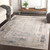 6'7" x 9'6" Distressed Finish Ivory and Gray Rectangular Machine Woven Area Rug - IMAGE 2