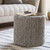 18" Gray Knitted Style Cylindrical Pouf Ottoman - IMAGE 2