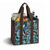 13" Laminated Canvas Reusable Tote Bag in Blue and Brown Floral Print - IMAGE 1