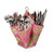 12" Fashionable 4-Pocket Fabric Utensil & Condiment Caddy - Pink/Green Floral - IMAGE 1
