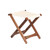 18" Folding Wooden Camping Stool with White Fabric Seat - IMAGE 1