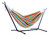 110” Green, Orange and Yellow Striped Brazilian Style Hammock with Stand - IMAGE 1