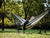 110” Grey and Gold Striped Brazilian Style Hammock with a Steel Hammock Stand - IMAGE 3