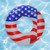 American Flag Inflatable Swimming Pool Inner Tube - 36" - Red and White - IMAGE 3