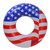 36" Red and White American Flag Patriotic Inflatable Swimming Pool Inner Tube - IMAGE 1