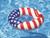 American Flag Inflatable Swimming Pool Inner Tube - 36" - Red and White - IMAGE 2