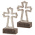 6.25" White and Brown Double Side Printed Cross Tabletop Decoration - IMAGE 1