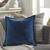 19" Navy Blue Flange Solid Rectangular Throw Pillow - Poly Filled - IMAGE 2