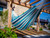 Striped Brazilian Sunbrella Two Person Double Hammock - 144” x 54" - Blue - IMAGE 3