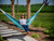 Striped Brazilian Sunbrella Two Person Double Hammock - 144” x 54" - Blue - IMAGE 4
