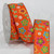 Orange and Green Floral Ribbon 2" x 20 Yards - IMAGE 1