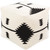 18" Black and White Contemporary Style Cubic Pouf Ottoman - IMAGE 1