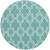 5'3” Trellis Design Blue-Green and White Round Synthetic Area Throw Rug - IMAGE 1