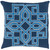 20" Navy Blue and Ivory Lavish Labyrinth Square Throw Pillow Cover - IMAGE 1