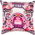 18" Purple and Red Oriental Square Throw Pillow Cover - IMAGE 1