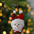 4.5" Snowman In a Red and Black Flannel Hat With a White Bow Christmas Ornament - IMAGE 3
