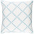 22" White and Aqua Blue Geometric Square Throw Pillow Cover - IMAGE 1