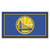 3' x 5' Blue and Yellow NBA Golden State Warriors Rectangular Plush Area Throw Rug - IMAGE 1