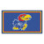 3' x 5' Blue and Yellow NCAA Kansas Jayhawks Rectangular Plush Area Throw Rug - IMAGE 1