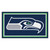 3' x 5' Blue and White NFL Seattle Seahawks Rectangular Plush Area Throw Rug - IMAGE 1