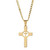 24" Gold Religious Themed Cross Pendant Chain Necklace - IMAGE 1