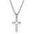 24" Silver Cross Dove Cutout Pendant Chain Necklace - IMAGE 1