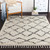 7'10" x 10'3" Diamond Pattern Gray and Beige Rectangular Machine Woven Area Rug - IMAGE 2