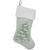 20" Snow Covered Green Tree Gray Christmas Stocking with White Cuff - IMAGE 1