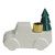 Ceramic Truck with Christmas Tree Taper Candlestick Holder - 6" - White - IMAGE 2