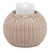 Cable Knit Ceramic Christmas Candle Holder - 3.25" - Beige