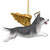 4" Flying Siberian Husky Dog Angel Christmas Ornament - IMAGE 5