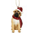 3.5" Beige Pug Dog Christmas Ornament - IMAGE 1