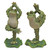 Boogie Down, Dancing Frog Outdoor Garden Statues - 9" - Set of 2 - IMAGE 1