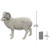 20" Standing Horned Dorset Sheep Outdoor Garden Statue - IMAGE 3