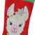 20" Red and Green Christmas Stocking with Festive Llama with Pom Garland Applique - IMAGE 3
