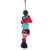 6.25" Blue and Red Bohemian Christmas Pom Pom Ornament - IMAGE 2