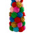 19.25" Multi-Color Bohemian Wool Pom Pom Christmas Cone Tree - IMAGE 3