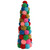 19.25" Multi-Color Bohemian Wool Pom Pom Christmas Cone Tree - IMAGE 1