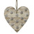 4" Brown and Silver Wooden Heart Shaped Christmas Ornament - IMAGE 1